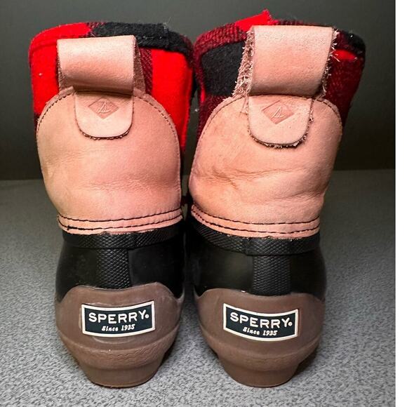 Sperry Top Sider 7 Syren Cove Buffalo Plaid Check Duck Boot Waterproof Wool Gorp - Picture 4 of 6